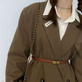 Ženski moderan tanki remen od eko kože sa metalnom kopčom