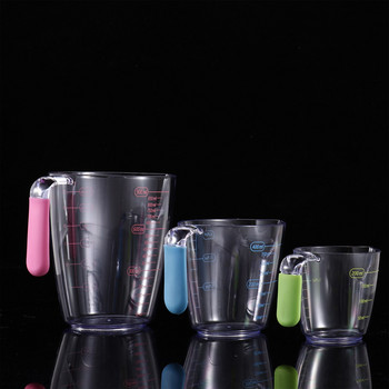 Прозрачни градуирани чаши за печене Твърди пластмасови мерителни кани Контейнери за кухненски чаши Подреждащ се накрайник Мерителна чаша за брашно Масло на прах