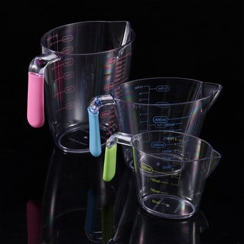 Прозрачни градуирани чаши за печене Твърди пластмасови мерителни кани Контейнери за кухненски чаши Подреждащ се накрайник Мерителна чаша за брашно Масло на прах