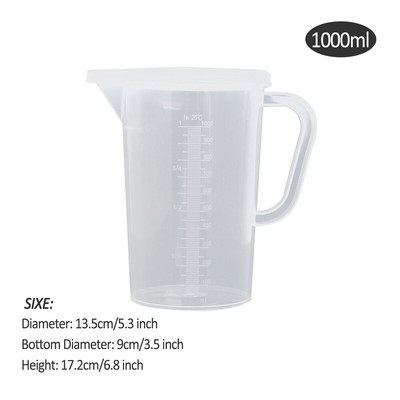 1000/2000 ml Prozirni vrč za vodu velikog kapaciteta Posuda za izlijevanje Mjerna posuda Kuhinjski čaj Pivo Mlijeko Jaje Graduirana posuda Boca