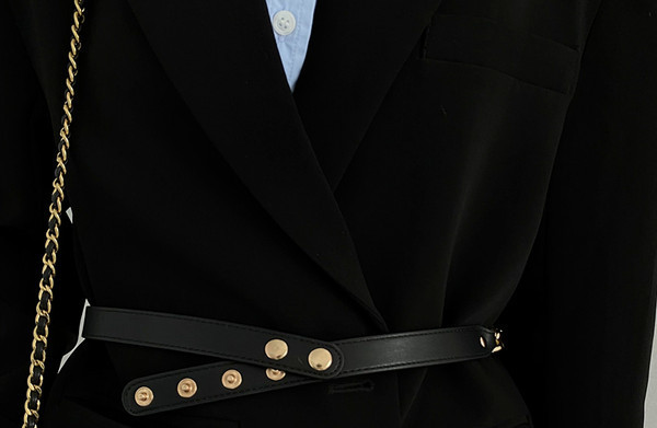 Moderan ženski remen oko struka - crne i smeđe boje