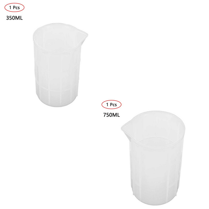 1 silikonska mjerna posuda za višekratnu upotrebu Vrč za miješanje Graduirana posuda za mjerenje tekućine za pigment boje od epoksidne smole