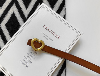 Novi model ženskog tankog remena sa metalnom kopčom - crne i braon boje