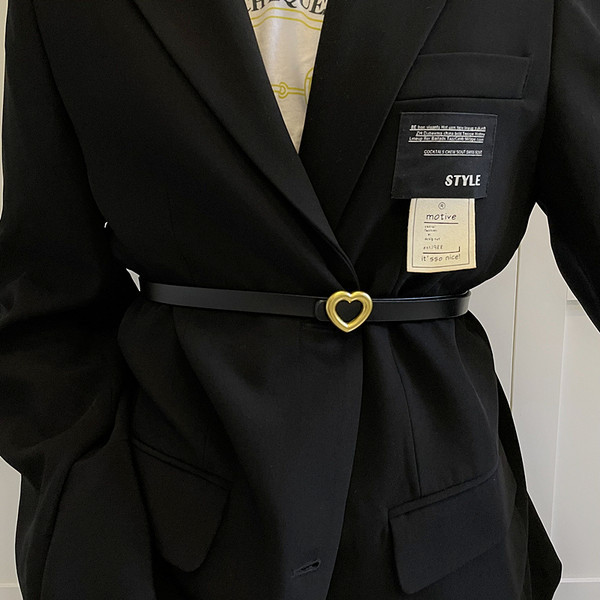 Novi model ženskog tankog remena sa metalnom kopčom - crne i braon boje