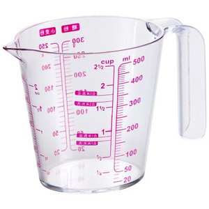 500 ml / 250 ml prozirna posuda za mjerenje vode za sok od mlijeka s vagom Izljev u obliku slova V Plastični mjerni vrč Kuhinjski alati za pečenje