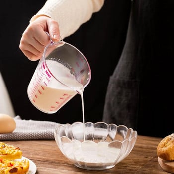 500ml /250ml Διαφανές κύπελλο μέτρησης νερού χυμού γάλακτος με στόμιο σε σχήμα V Πλαστική κανάτα μέτρησης Εργαλεία ψησίματος κουζίνας