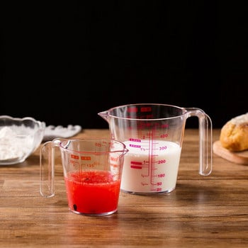500 ml /250 ml прозрачна мерителна чаша за вода за млечен сок с везна V-образен накрайник Пластмасова мерителна кана Кухненски инструменти за печене