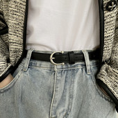 Tanki ženski remen od eko kože sa metalnom kopčom