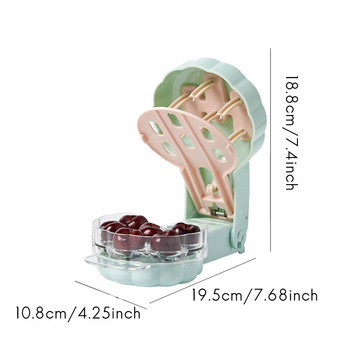 New-Cherry Pitter, Φορητό προϊόν αφαίρεσης πυρήνων κερασιού, με λάκκο και δοχείο χυμού, Gadget κουζίνας για αφαίρεση 6 κερασιών ταυτόχρονα