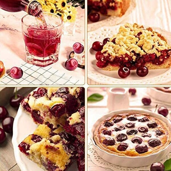 Odstranjivač koštica od trešanja, prijenosni alat za uklanjanje koštica od trešanja, s posudom za koštice i sok, kuhinjski dodatak za uklanjanje 6 trešanja odjednom