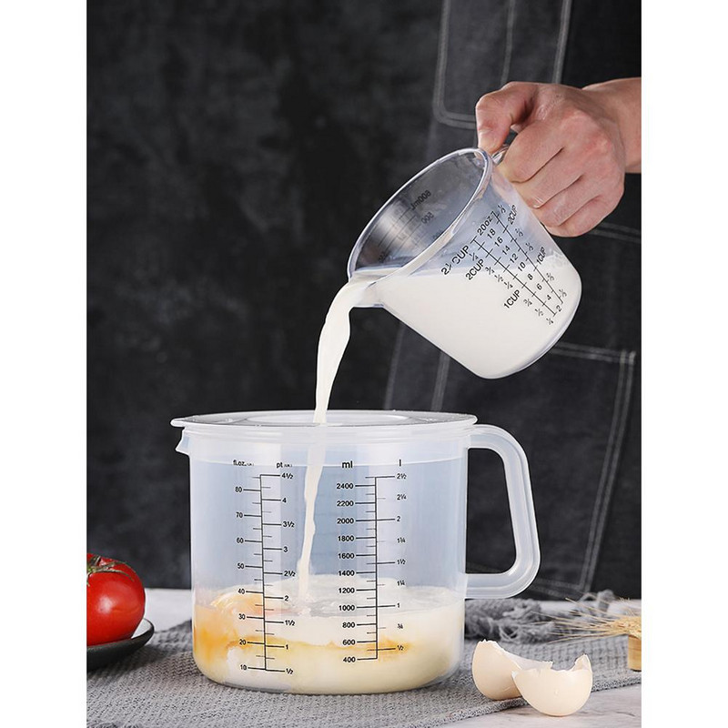 2500 ML Mjerna posuda Plastični vrh Usta Vrč Izljev za izlijevanje Prozirna ručka Kuhinjski alati za pečenje