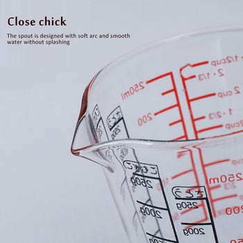 500 мл безоловна стъклена мерителна чаша с везна за микровълнова чаша за мляко Чаша с дръжка Кани за мляко Мерителна чаша за кухненски инструменти