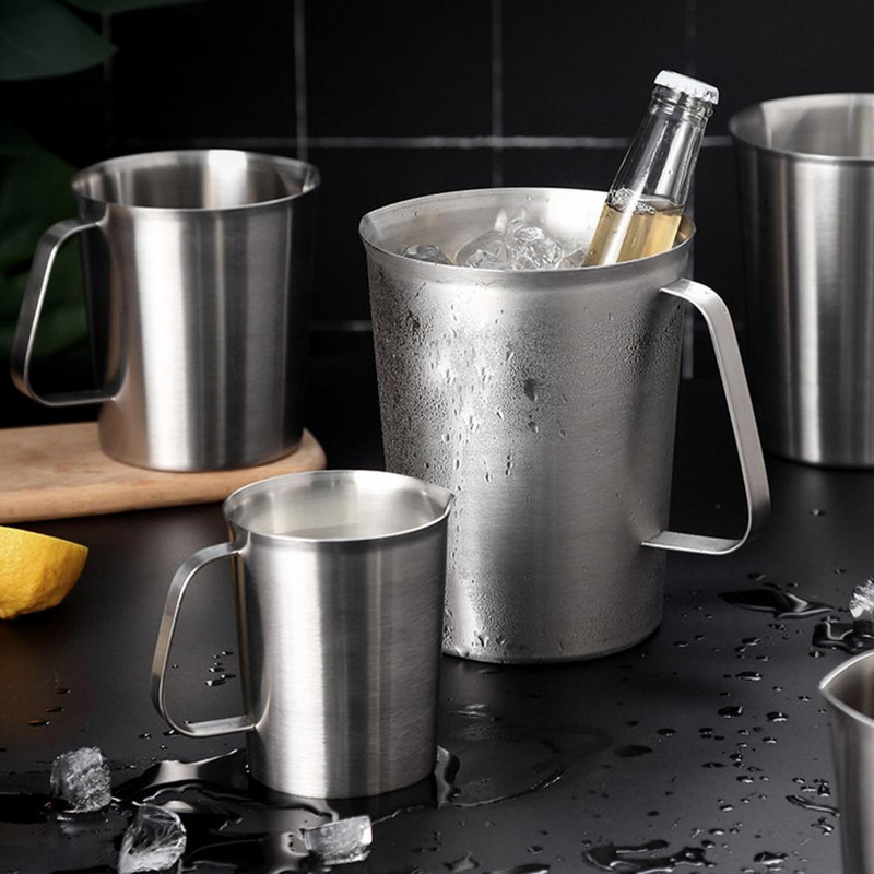 Kuhinjska praktična mjerna posuda otporna na hrđu velikog kapaciteta od nehrđajućeg čelika Latte Art vrč za mjerenje mlijeka za pribor za pečenje