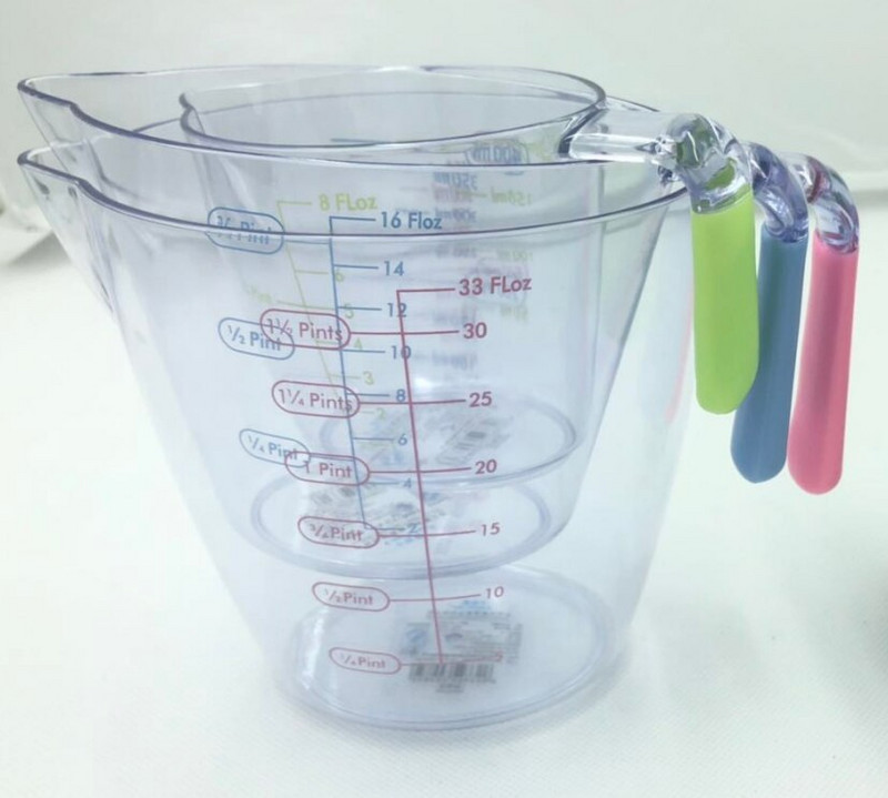 Set kuhinjskih mjernih šalica Mjere za pečenje jedan set plastičnih vrča (33oz+16oz+8oz)