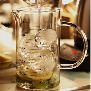 350 ml/500 ml/1000 ml топлоустойчива стъклена мерителна чаша за аксесоари за печене с бамбуков капак мерителна кана за кухненски предмети
