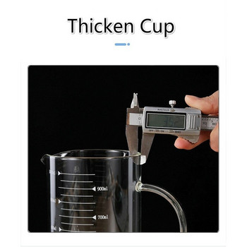 350 ml/500 ml/1000 ml топлоустойчива стъклена мерителна чаша за аксесоари за печене с бамбуков капак мерителна кана за кухненски предмети