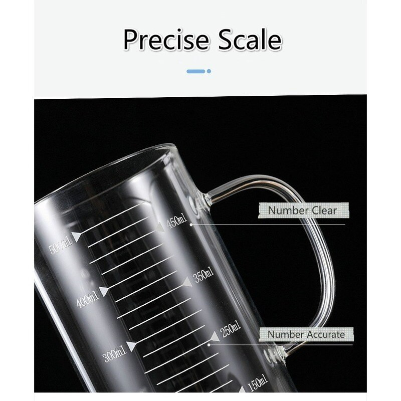 350 ml/500 ml/1000 ml staklena mjerna posuda otporna na toplinu za pribor za pečenje s bambusovim poklopcem mjerna posuda za kuhinjske predmete