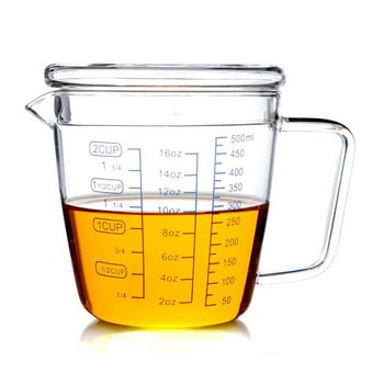 250/500 мл стъклена мерителна чаша Кана за мляко Топлоустойчива стъклена чаша Мерителна кана Везна за сметана Чаша Кана за чай Кана за микровълнова печка