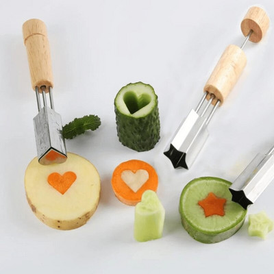 2 komada drvene ručke za uklanjanje zvijezda i srca