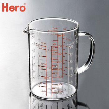 Мерителна чаша за кафе Стъклени мерителни чаши за храна Прозрачна градуирана чаша Топлоустойчива стъклена чаша Кана за измерване на мляко