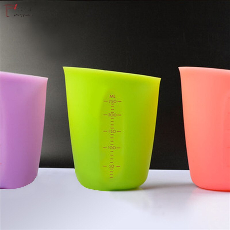 250 ml / 100 ml Silikonska posuda za mjerenje vrča Graduirana čaša Kuhanje Pečenje Kuhinjski alati za mjerenje