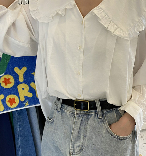 ženski tanki remen u retro stilu s pravokutnom kopčom