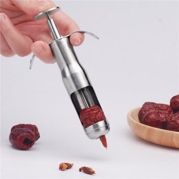 304 неръждаема стомана Cherry Jujube Corer Pitter Fruit Kitchen Olive Core Gadget Stoner Remove Pit Tool Seed Push Out