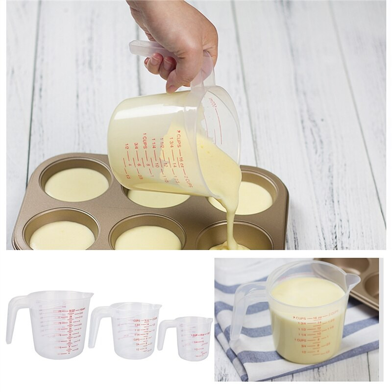 5 3 KOM PP plastične točne mjerne žlice šalice vrčevi 1 2,5 5 7,5 15 250 500 1000 ml Izljevna površina Potrepštine kuhinjskog alata