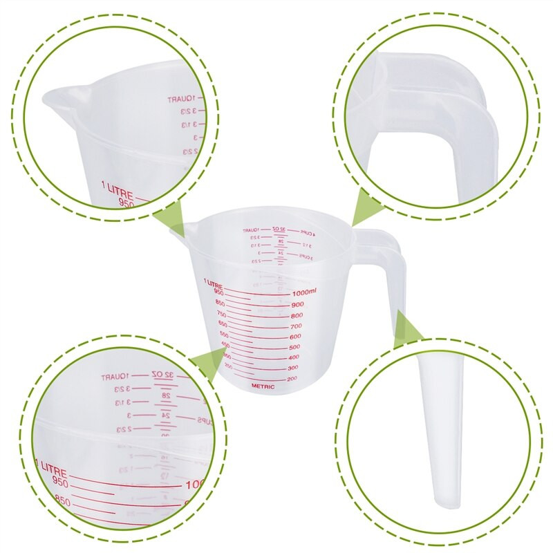 5 3 KOM PP plastične točne mjerne žlice šalice vrčevi 1 2,5 5 7,5 15 250 500 1000 ml Izljevna površina Potrepštine kuhinjskog alata