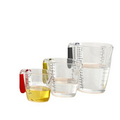 3Pc Set mjernih posuda za tekućinu TPR ručka Prozirna perilica posuđa Plastične mjerne čaše Graduirani mjerni vrč Kuhinjski pribor