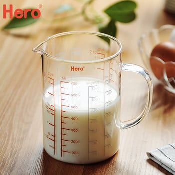 Мерителна чаша за кафе Стъклени мерителни чаши за храна Прозрачна градуирана чаша Топлоустойчива стъклена чаша Кана за измерване на мляко