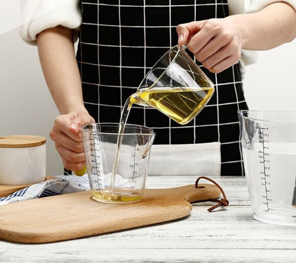 Home Kichen 3PCS koji se mogu složiti 250ML/500ML/1000ML Alati za pečenje s uljem Set prozirnih plastičnih vrča za mjerenje