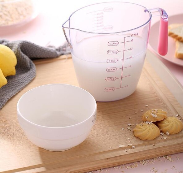 Home Kichen 3PCS koji se mogu složiti 250ML/500ML/1000ML Alati za pečenje s uljem Set prozirnih plastičnih vrča za mjerenje