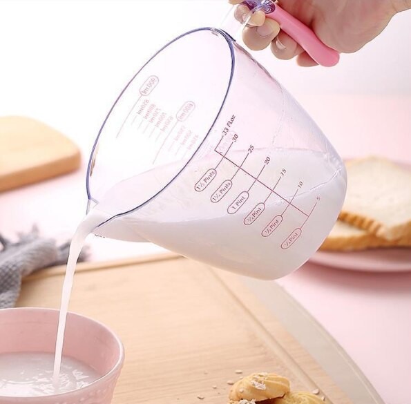 Home Kichen 3PCS koji se mogu složiti 250ML/500ML/1000ML Alati za pečenje s uljem Set prozirnih plastičnih vrča za mjerenje