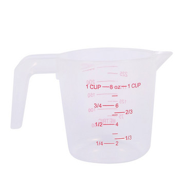 3бр. Пластмасова мерителна чаша Кана Чучур Повърхност Кухненска мерителна чаша с градуирана чаша за печене Течна мярка 250/500/1000 мл