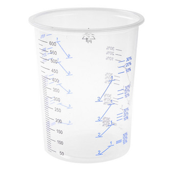 20 τεμ. 600 ml Διαφανές πλαστικό βαθμονομημένο κύπελλο μέτρησης για ψήσιμο Ποτήρι υγρού δοχείου δοχείου δοχείου ρητίνης εποξειδικό λεκέ Pour Art