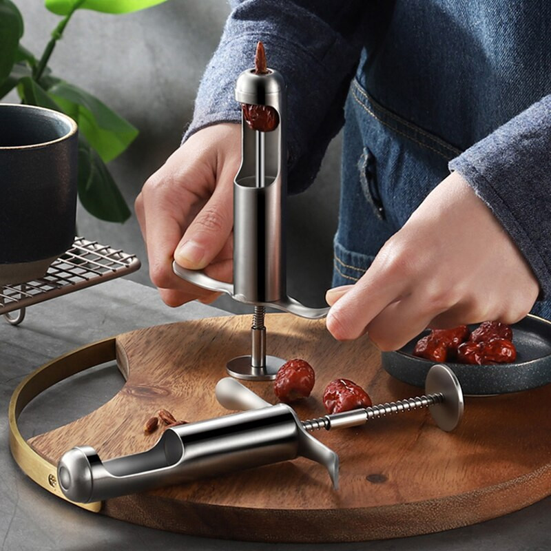 Novi Enucleator od nehrđajućeg čelika Alati za voće Brzo uklanjanje sjemenki jezgre žižule trešnje Enucleate Kitchen Gadget Denucleator