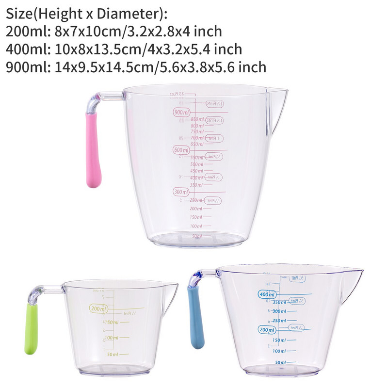 Kuhinjski pribor za kuhanje Pečenje Graduirane mjerne čaše Čvrste plastične čaše koje se mogu složiti Vrčevi za mjerenje tekućeg brašna Posude