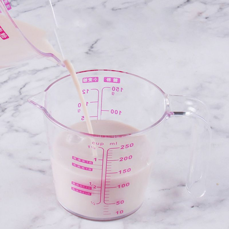 2 veličine 250/500 ml prozirna mjerna čašica s tvrdom masom za vrč Izljev za izlijevanje posude za mjerenje tekućine Kuhinjski pribor