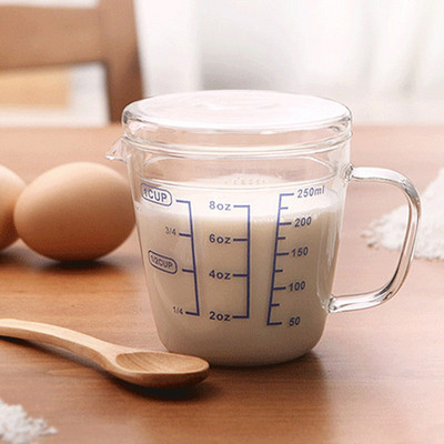 Cană de măsurat din sticlă rezistentă la căldură cu cântar Cupă pentru lapte pentru copii Pahare din sticlă borosilicată înaltă ulcioare de sticlă