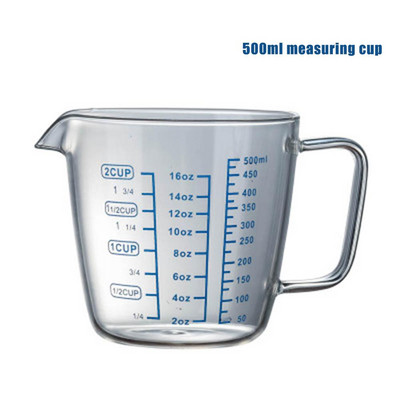 Karščiui atsparus stiklinis matavimo puodelis su svarstyklėmis vaikų pieno puodeliu aukšto borosilikatinio stiklo puodeliai matavimo stikliniai ąsočiai