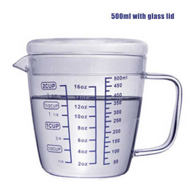 Karščiui atsparus stiklinis matavimo puodelis su svarstyklėmis vaikų pieno puodeliu aukšto borosilikatinio stiklo puodeliai matavimo stikliniai ąsočiai