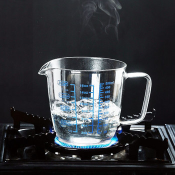 250/500 мл стъклена мерителна чаша, топлоустойчива кана за мляко с везна и капак, креативна, подходяща за микровълнова фурна, чай, кафе, кана, инструменти за печене