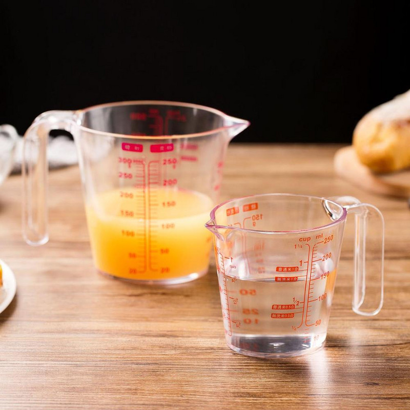 500 ml / 250 ml prozirne mjerne čaše za sok od mlijeka s vagom, plastični mjerni vrč, kuhinjski alati za pečenje