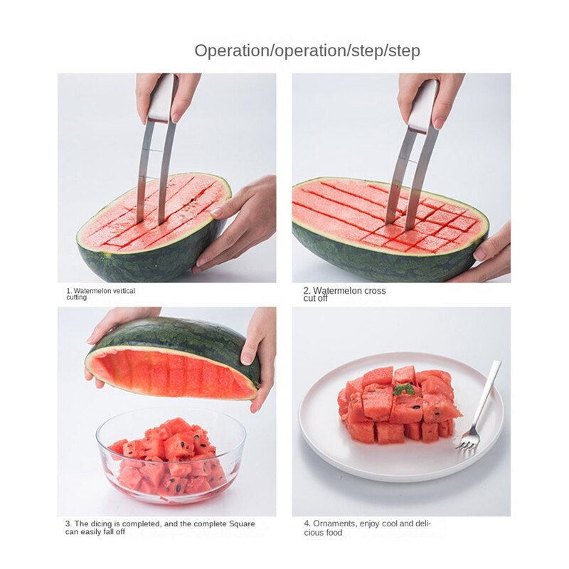 Rezač lubenice Kuhinjski alat za rezanje lubenice Artefakt od nehrđajućeg čelika 304 Kreativni alat za voće