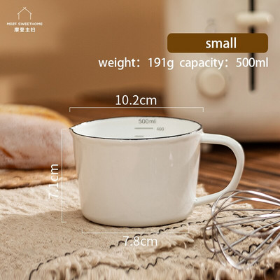 500/1000 ml Emajlirana Mjerna posuda za pečenje Vrč za mlijeko otporan na toplinu Šalica za vagu Kuhinjski plinski indukcijski štednjak siguran za pećnicu