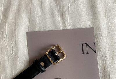 Ženski kožni remen sa kopčom - smeđe i crne boje