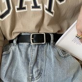 Ženski remen od eko kože sa metalnom pravokutnom kopčom