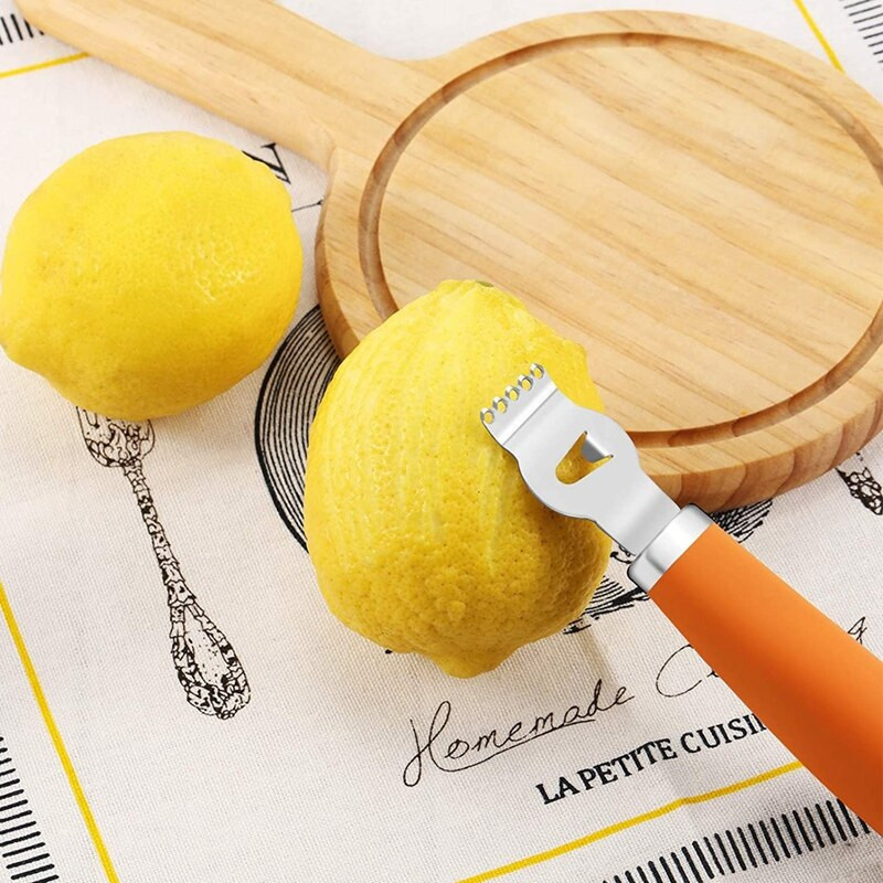 Vruća SV-2 kom. Rende za limun od nehrđajućeg čelika, alat za ljuštenje naranče i citrusa s kanalnim nožem i visećim kuhinjskim alatom za ljuštenje