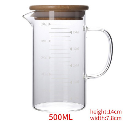 Kreativnost Bambusov čep Staklena staklenka s diplomom Robna kuća Šalica za vodu Poklon čaše s bocom za mjerenje Vrč za mjerenje